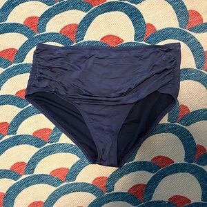 Kona Sol Navy High-Waist Swim Bikini Bottom